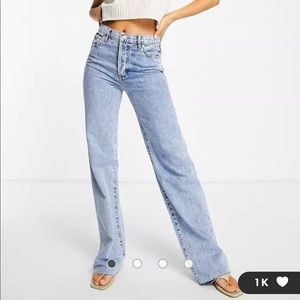 mango straight leg dad jeans nora from asos size 6